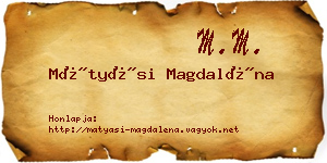 Mátyási Magdaléna névjegykártya